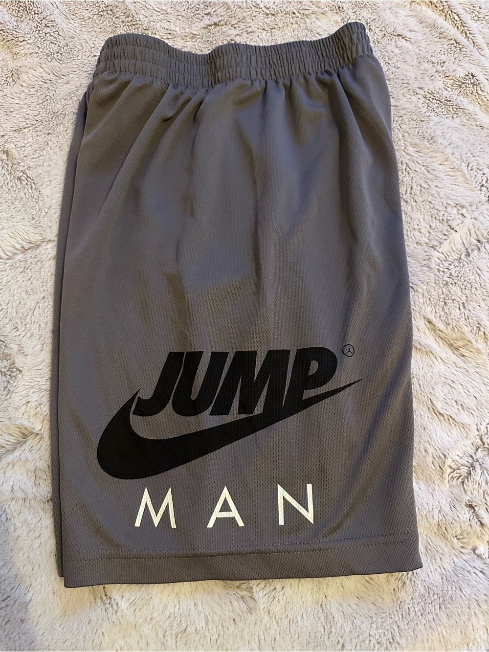 Nike Jordan Jumpman Boys Gray Athletic Shorts Size Large-Polyester